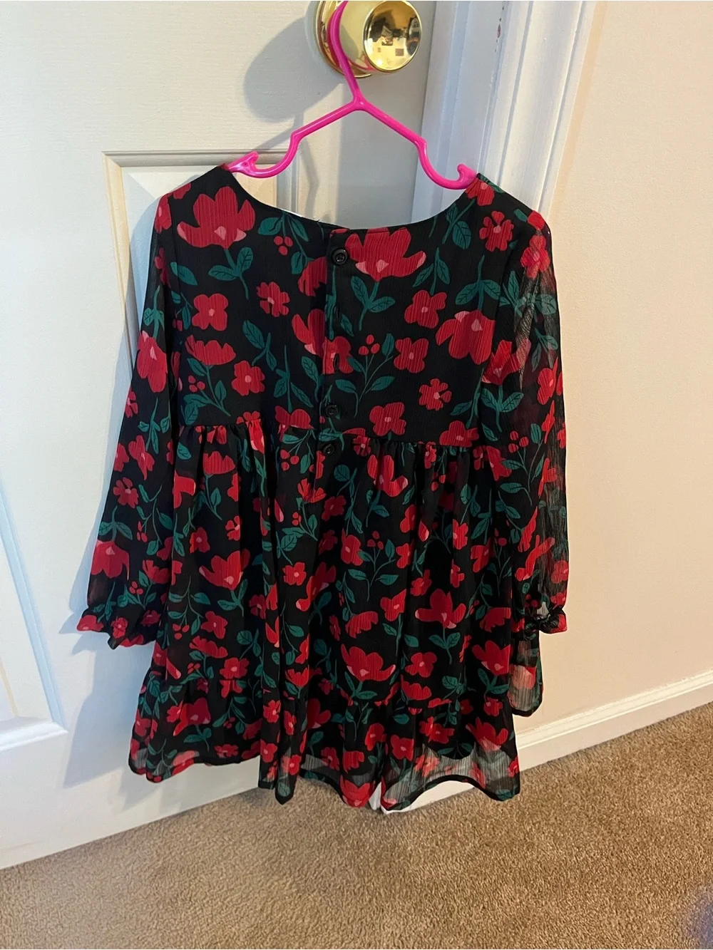 Carter’s Black Floral Dress (Long Sleeve) -Girls size 5